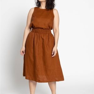 Conscious Clothing Rust Linen Skirt